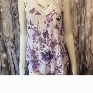New Directions | Lavendar Purple Floral Tank Top